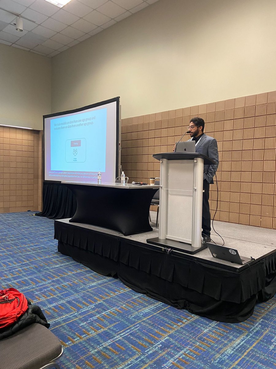 I was excited to present our work on subpopulation shifts in medical imaging at @MuslimsinML's #NeurIPS2023 workshop earlier this week! Inspired by the incredible research within our community and grateful to the organizers. Looking forward to future versions :)