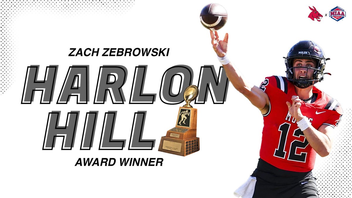 Congratulations to Zach Zebrowski on being named the 2023 @HarlonHillAward Winner as the 𝙉𝘾𝘼𝘼 𝘿𝙄𝙑𝙄𝙎𝙄𝙊𝙉 𝙄𝙄 𝙁𝙊𝙊𝙏𝘽𝘼𝙇𝙇 𝙋𝙇𝘼𝙔𝙀𝙍 𝙊𝙁 𝙏𝙃𝙀 𝙔𝙀𝘼𝙍 🏆 Zach is the MIAA's first Harlon Hill Award Winner since 2010. 📰 bit.ly/41oNQoI #BringYourAGame