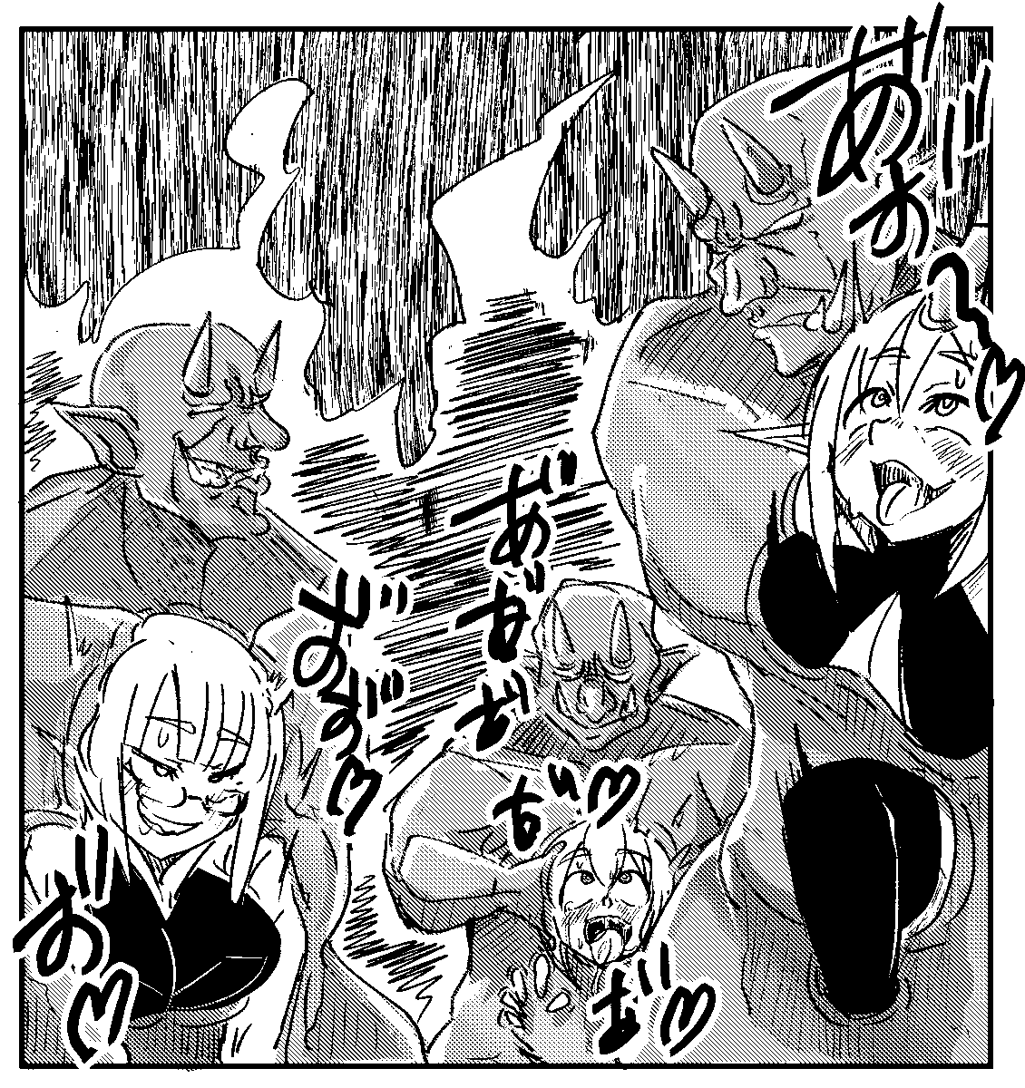 モブエルフのオーク融合シーン描いてました 