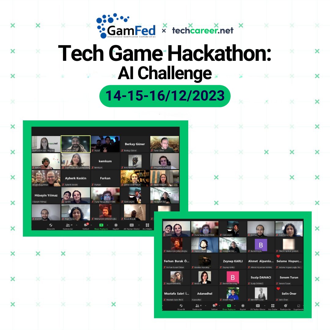 🤖 İK Süreçlerinde Yapay Zeka Devrimi! GamFed Türkiye ve Techcareer.net iş birliğiyle düzenlenen Tech Game Hackathon: AI Challenge, 48 saatlik maraton tanışma toplantısıyla başladı.🚀 #GamFedTürkiye #oyunlaştırma #gamification #insankaynakları #yapayzeka