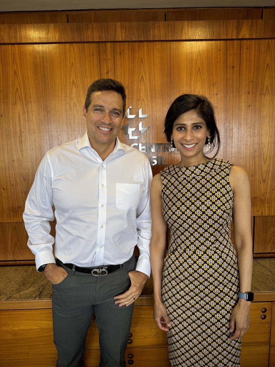 Had a very good meeting with Central Bank Governor of Brazil, Roberto Campos Neto. Discussed Brazil’s ambitious G20 priorities. ⁦<a href="/BancoCentralBR/">Banco Central BR</a>⁩