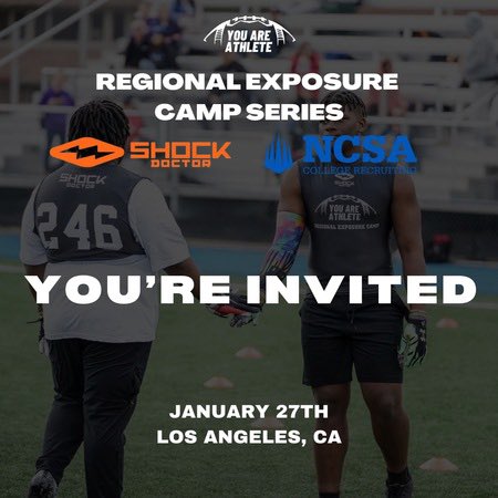 I'm humbled and honored to be invited to @youareathlete Regional Exposure camp! 🙌 Representing myself and @Chatsworth_FB ! #InTheGrindWeTrust 💪