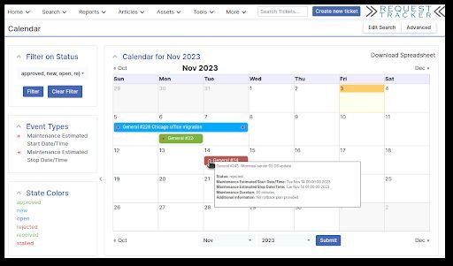 Streamline and optimize your Request Tracker Ticket Management process with Visual Scheduling using RTx::Calendar! Track ticket dates and custom fields more efficiently, improving your overall RT experience. Check it out! buff.ly/3NtxrcM