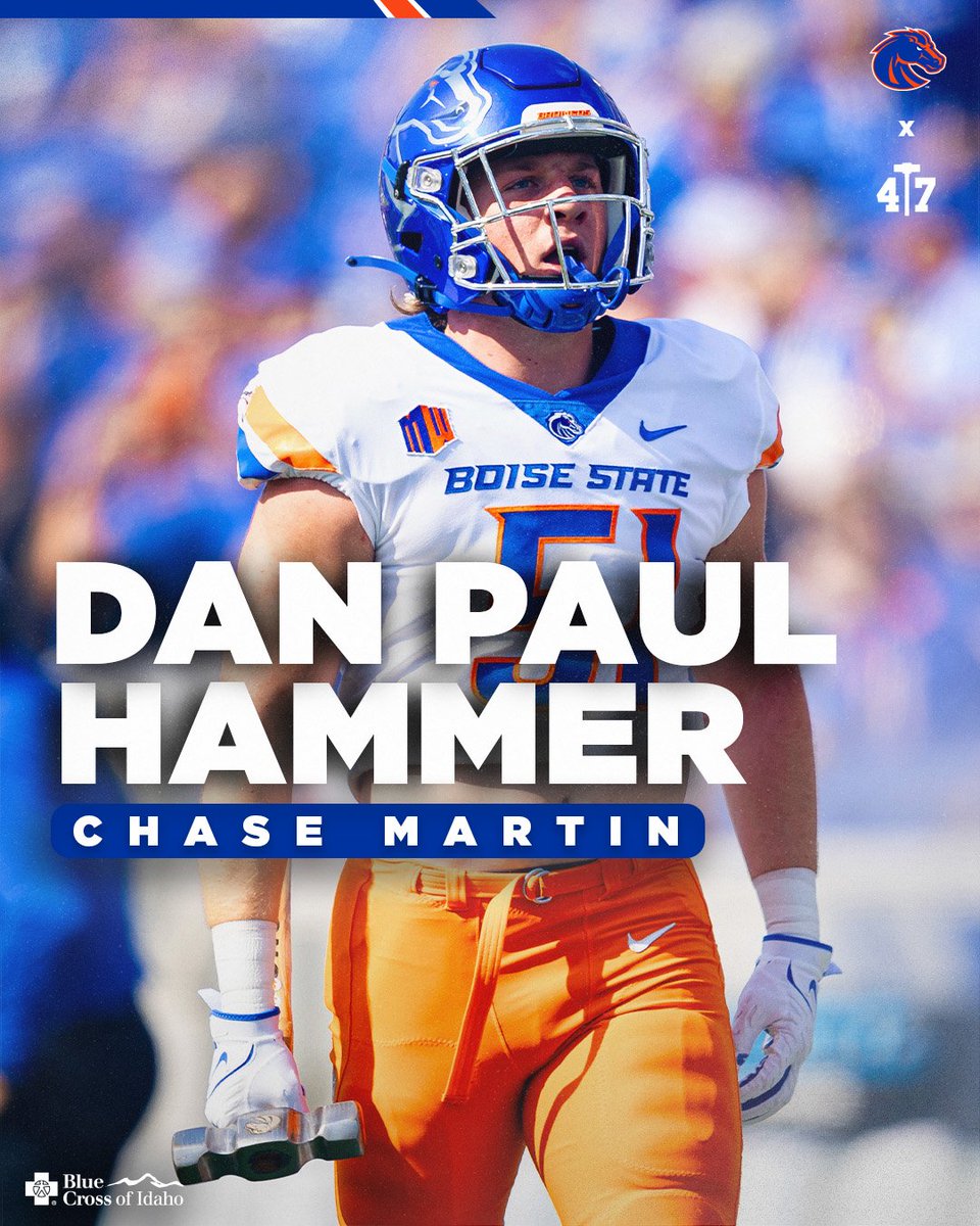 Let's ride 🐎💪 Chase Martin will carry the Dan Paul Hammer and lead the Broncos onto the field for the LA Bowl! #Compete | #BleedBlue