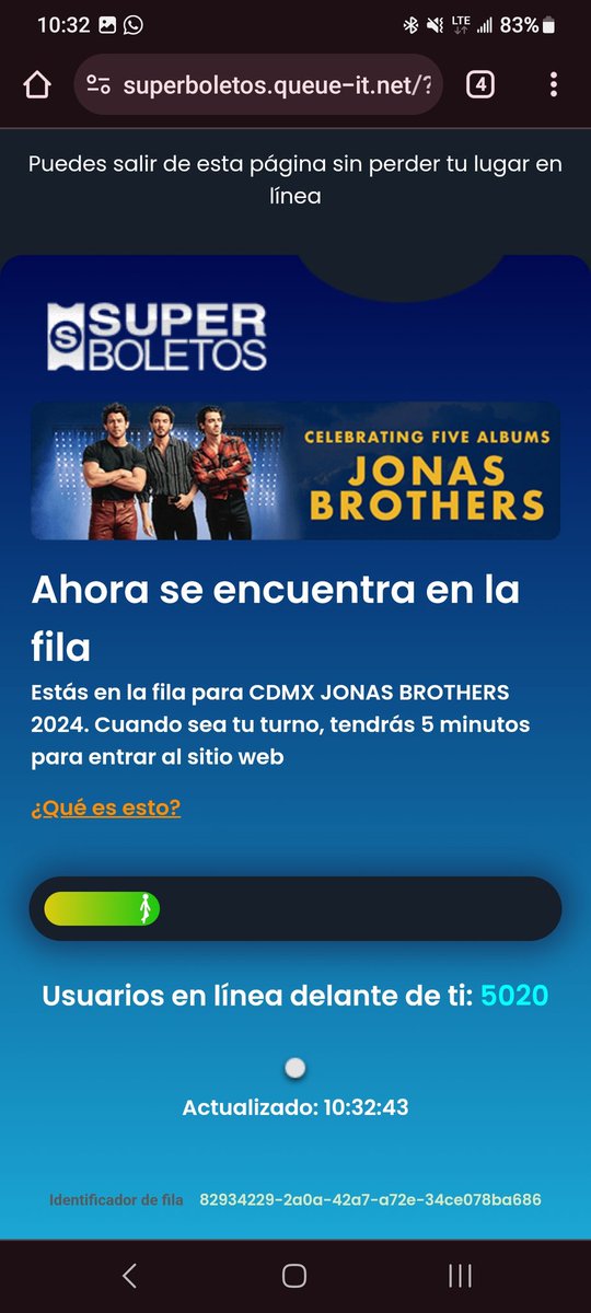 Tengo miedo de no alcanzar boletos de los Jonas Brothers , he ido a todos sus conciertos siempre desde su primera vez en cdmx (excepto el último del foro sol) 😭😭😭 de verdad quiero ir a este