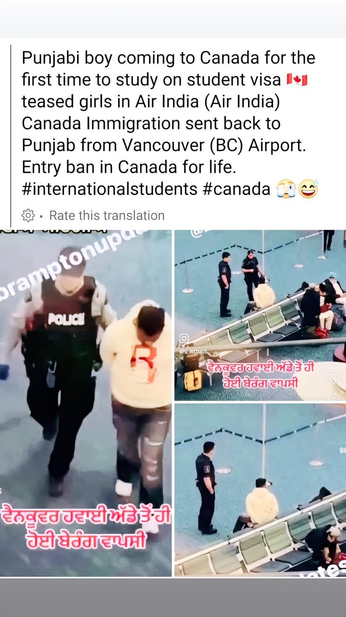 Shubneet Singh, an international student was sent back by border security after he harassed white #Canadian girls on his flight from #Punjab to #Vancouver . @JustinTrudeau Khalistani vote base ruining #Canada #heartattack #Gaza_Genocide #phonehacking #TrudeauMustGo #Sismo