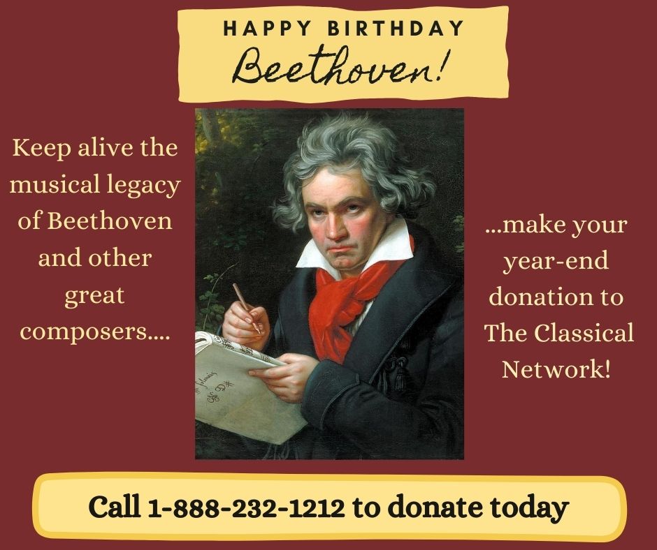 WWFMClassical's tweet image. We&apos;re celebrating #Beethoven&apos;s birthday a day early so we can bring you a day of his music. Listen at wwmf.org - and show your appreciation for our programming and hosts by making your donation today at wwwfm.secureallegiance.com/wwfm/WebModule…
