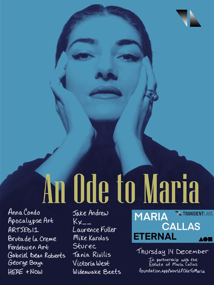 ferdebuenArt (@ferdebuenart) on Twitter photo «Maria Callas Eternal»
The 1st digital fine art exhibition produced in partnership with the Estate of Maria Callas through art exhibitions preserved on the Ethereum Blockchain.
It’s amazing how each artist interprets Maria Callas:
<a href="/OfficialCallas/">Maria Callas Eternal</a> <a href="/KDeAngelis16/">KD ✍🏼 Degen Poet</a>
Artists and link:👇🏽 «Maria Callas Eternal»
The 1st digital fine art exhibition produced in partnership with the Estate of Maria Callas through art exhibitions preserved on the Ethereum Blockchain.
It’s amazing how each artist interprets Maria Callas:
<a href="/OfficialCallas/">Maria Callas Eternal</a> <a href="/KDeAngelis16/">KD ✍🏼 Degen Poet</a>
Artists and link:👇🏽