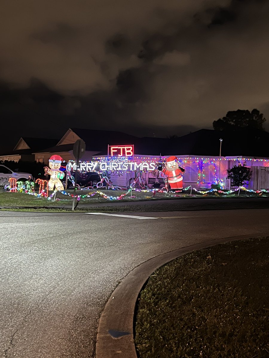 the two genres of florida christmas lights: horny reindeer and insurrectionist propaganda