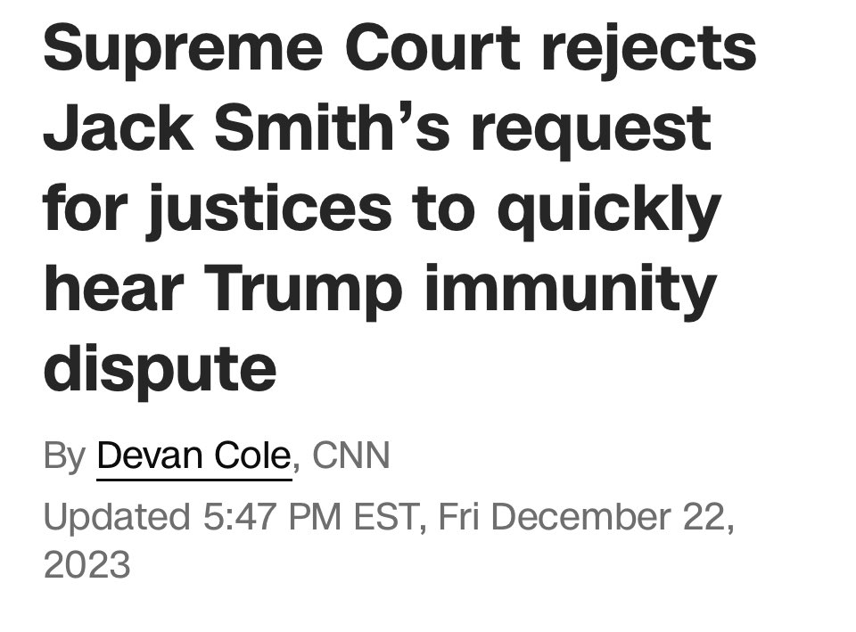 For what it’s worth, I would not get too worked up over the decision not to expedite per Jack Smith’s request. I think there is a distinct possibility that it doesn’t mean what we might be inclined to think it does. Understandably, I could be wrong, but I’m big on not letting…