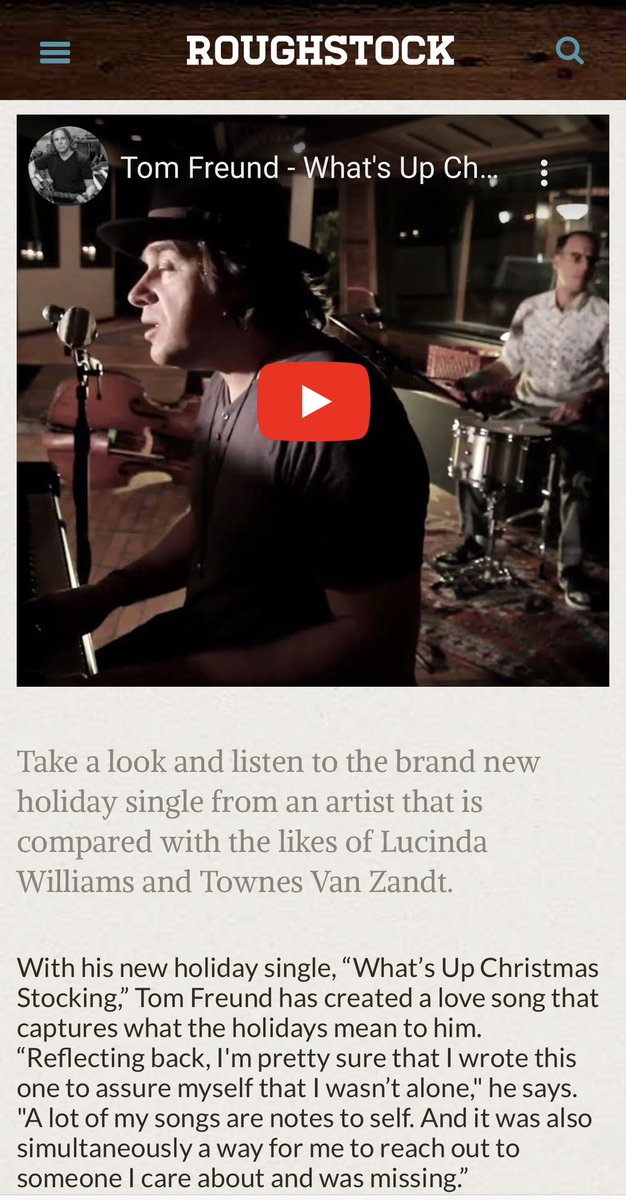 tom freund (@tomfreund) on Twitter photo Thanks <a href="/Roughstock/">Roughstock.com</a> for premiering my video for “What’s up Christmas Stocking” shot live at <a href="/VillageStudios/">The Village Studios</a> by <a href="/cappados/">PJ Pesce</a>
roughstock.com/track/2023/12/… Thanks <a href="/Roughstock/">Roughstock.com</a> for premiering my video for “What’s up Christmas Stocking” shot live at <a href="/VillageStudios/">The Village Studios</a> by <a href="/cappados/">PJ Pesce</a>
roughstock.com/track/2023/12/…