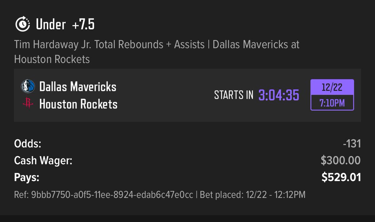 UnitProfessor's tweet image. 🎟️2u: Tim Hardaway Jr. : Under 7.5 Rebounds+Assists (-131)
📖Bet has hit in 100% in last 10 games and 95% in last 20. Hardaway is averaging 3.2 rebounds and 1.3 assists in last 10 games!
Site: @CaesarsSports