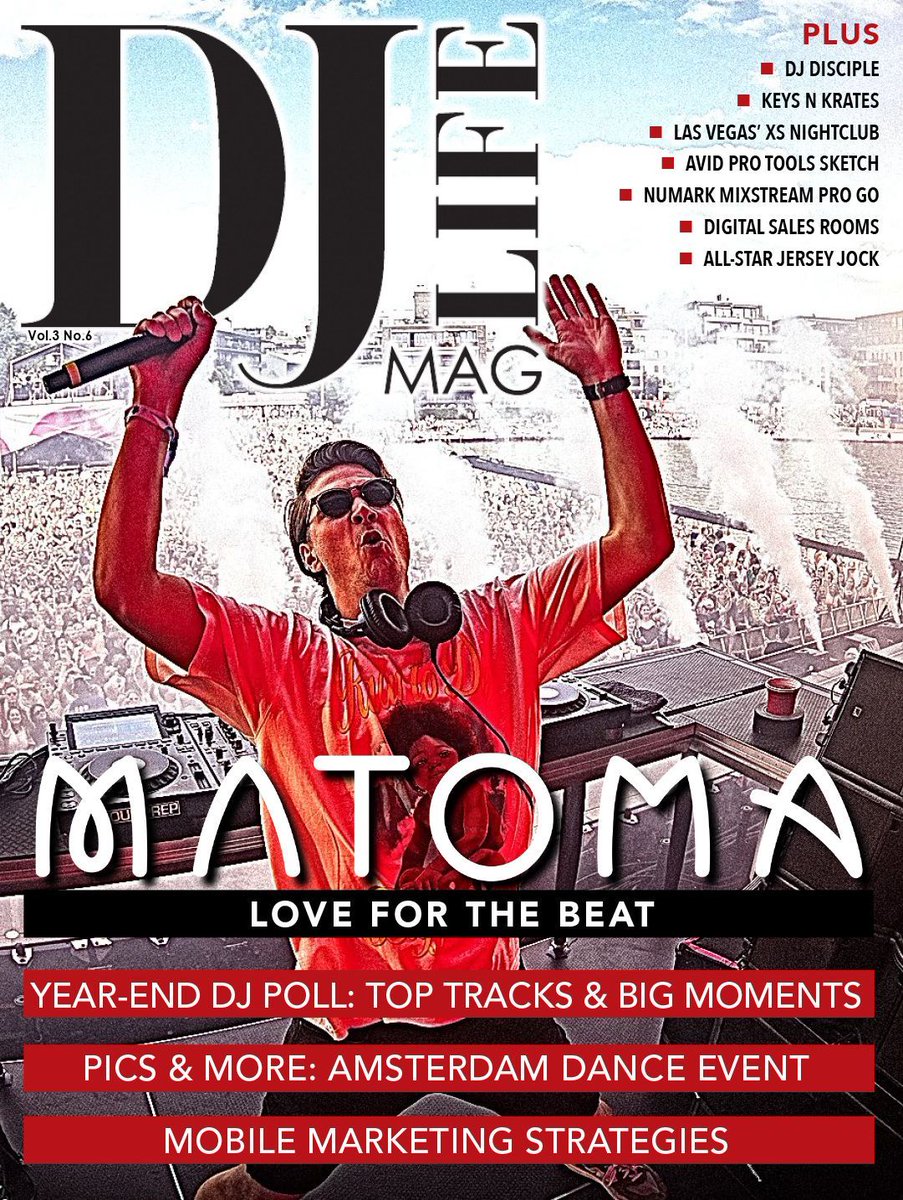 DJ LIFE Magazine issue Vol.3 No.6 is available now! Matoma: Love for the Beat, 2023 in Review, DJ Disciple, Keys N Krates, ADE '23 recap, XS Las Vegas club spotlight, Mobile DJ Profile, new gear, tracks, club play charts, and more! Digital issue: buff.ly/4746qDX