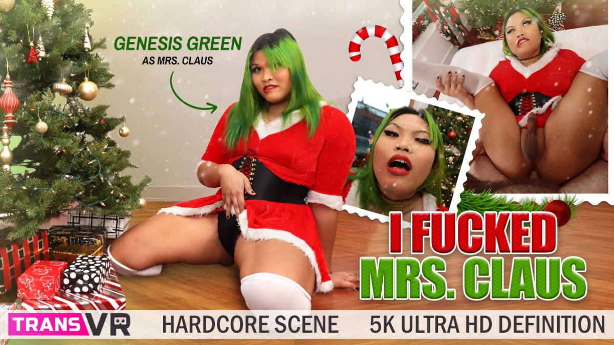 Genesis Green @grandestgenesis loves dressing up as Mrs. Claus and riding YOUR Santa Claus cock 🎅 🎄so put those VR goggles on and head to TransVR.com! @GroobyGirls @GroobyMike @GroobyVR @ChrisEpicXXX #VirtualReality #VR