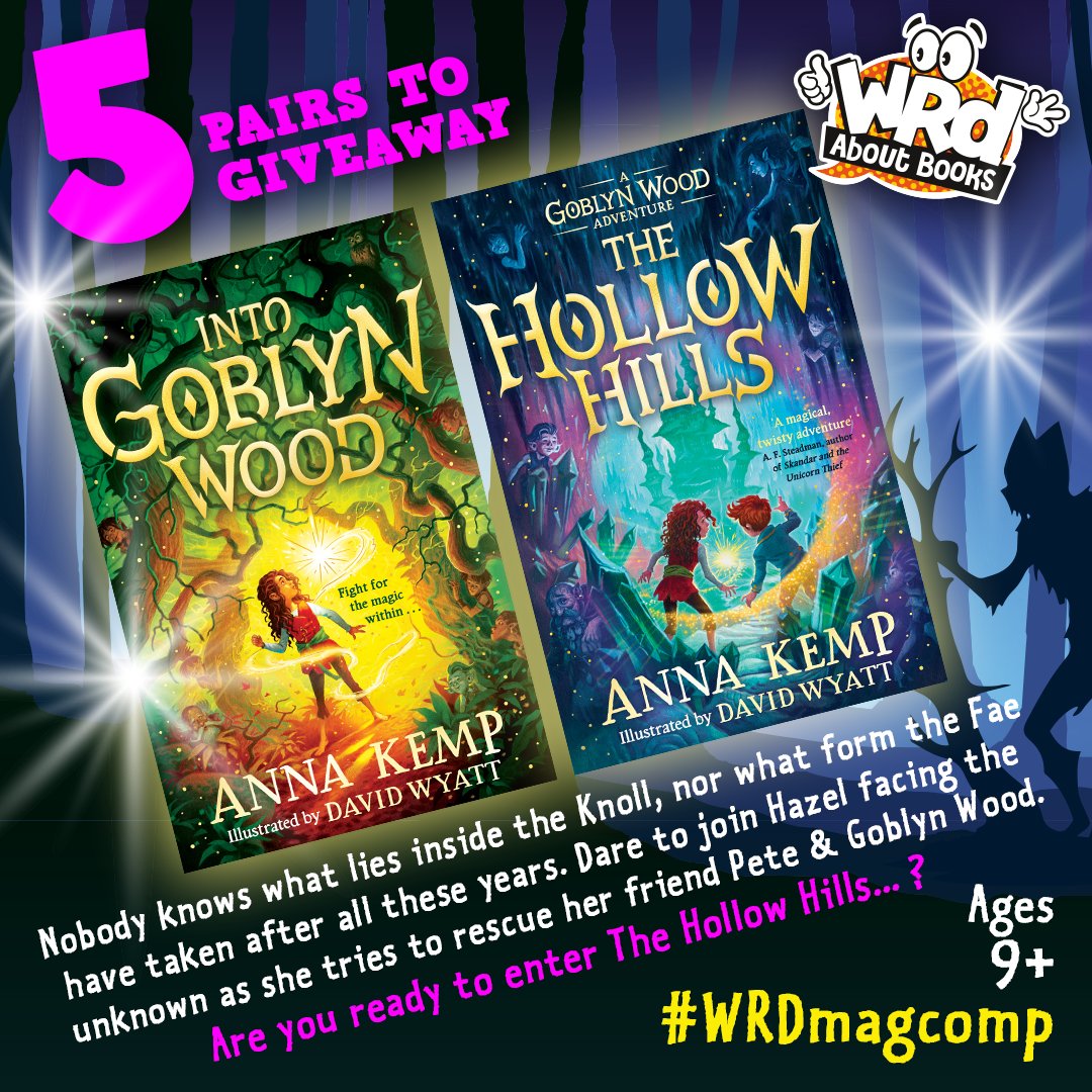 We have 5 pairs of the #GoblynWood series with the NEW #TheHollowHills instalment by #AnnaKemp &✏️@DavidWyattArt to #WIN Perfect for fans of magic, fairies, folklore & twisty tales! RT/Flw by Dec 29 for the chance to win & join Hazel on an adventure. #WRDMagComp @simonkids_UK