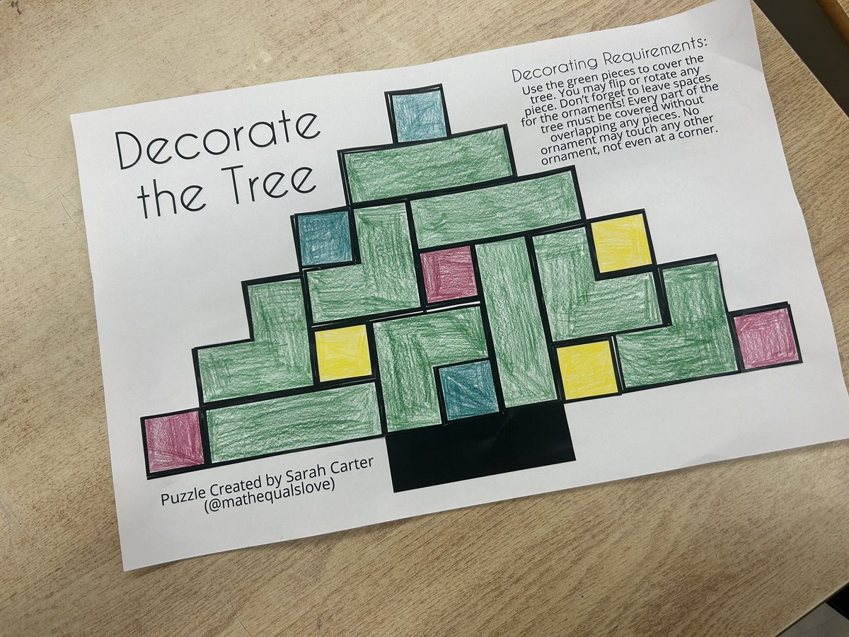 One of my favourite activities from <a href="/mathequalslove/">Sarah Carter</a>! Gr. 6s showed lots of perseverance with their tree puzzles🎄 <a href="/wilton_grove/">Wilton Grove P.S.</a>