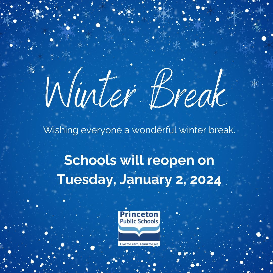 Wishing everyone a wonderful winter break. We look forward to welcoming our staff and students back to school on Tuesday, January 2, 2024.