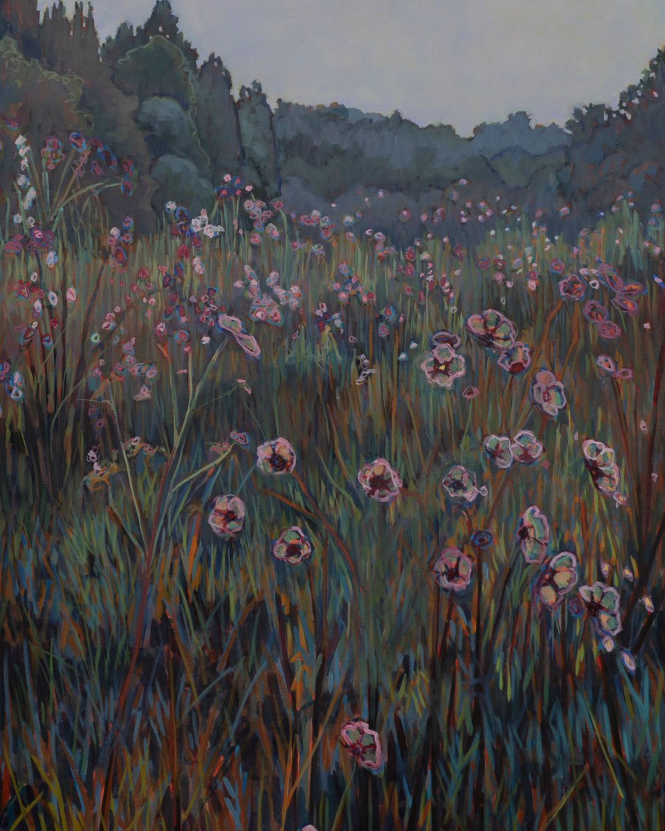 Nina Weiss replaces the traditional green pasture with a heightened vision of nature through bold color & gesture. Escape into her landscapes in our digital exhibition celebrating Earth's splendor. l8r.it/3GcX (Art: Hot Springs Prairie)