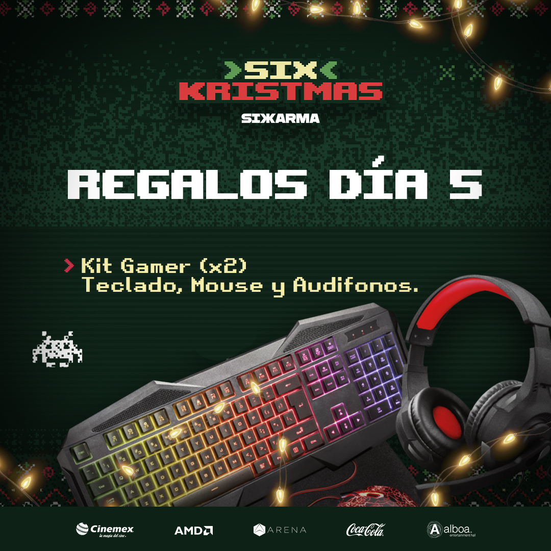 Dia 5 del #SixKristmas y nos ponemos cada vez mas dulces 🎄🎁

2 kit gamers, 1 para cada ganador (la imagen es ilustrativa) 🤩

Para participar ya le saben: RT &amp; LIKE, Follow y mencionar a un amigo (si ambos nos siguen hay mas chances de ganar) Mañana anunciamos ganadores!!!