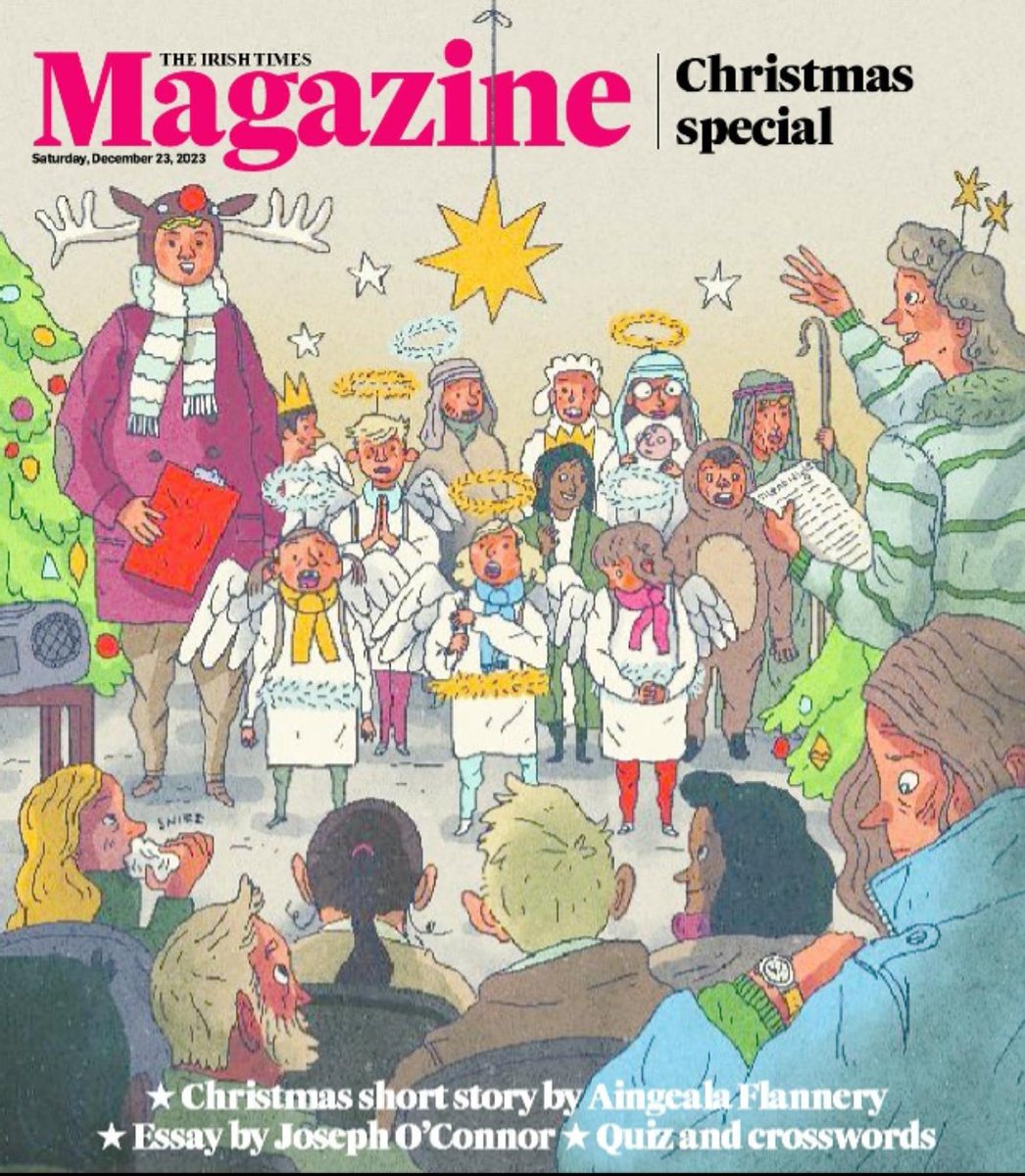 I wrote a story called 'Christmas in Tramore' for @IrishTimesMag, partly to remind myself that families are imperfect and we should give each other a break. Check out the fab cover art by @AlanDunneDraws. Try to be merry & bright! 🥳 🥳 🥳