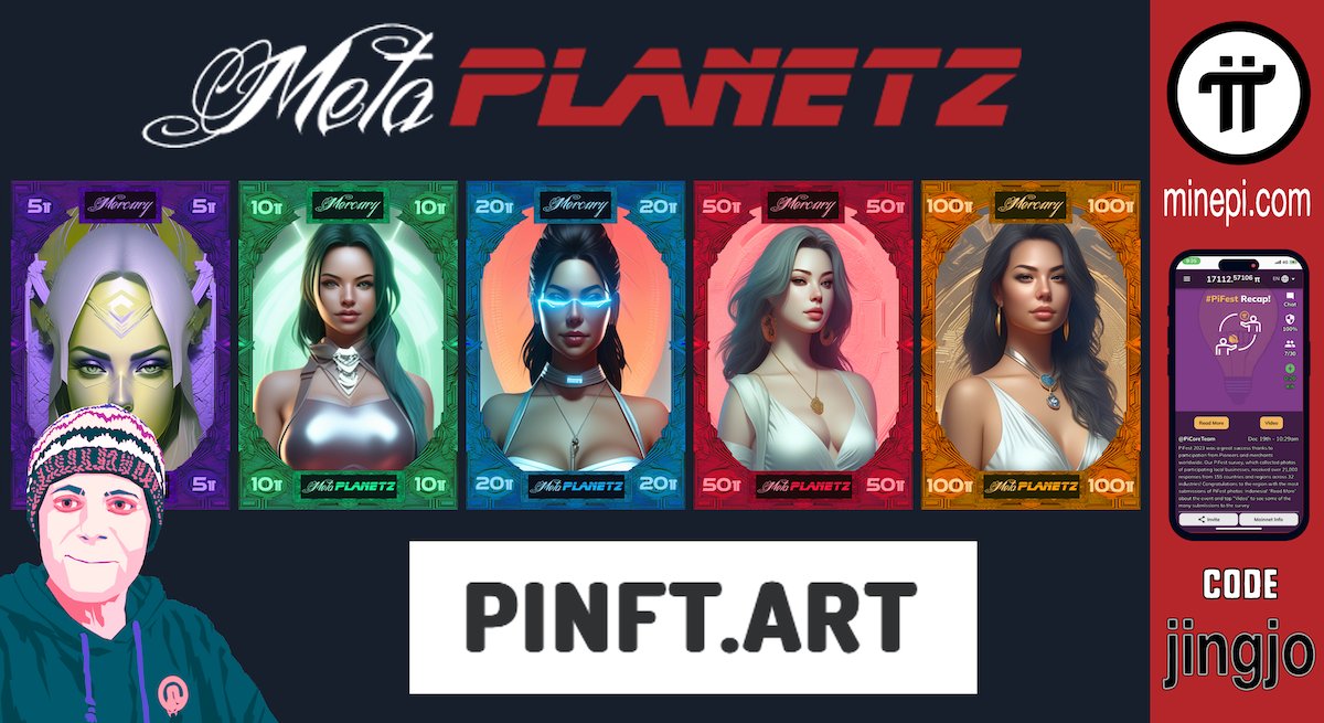 An experiment.  How will AI compete with human made ?

New NFT series on pinft.art.  Search for 'MetaPLANETZ' and #paywithpi.

Envisioning Pi Network, not as a Global currency, but as a Universal currency.  First NFT - Mercury.

#PiNetwork #NFTs #PiNFTs