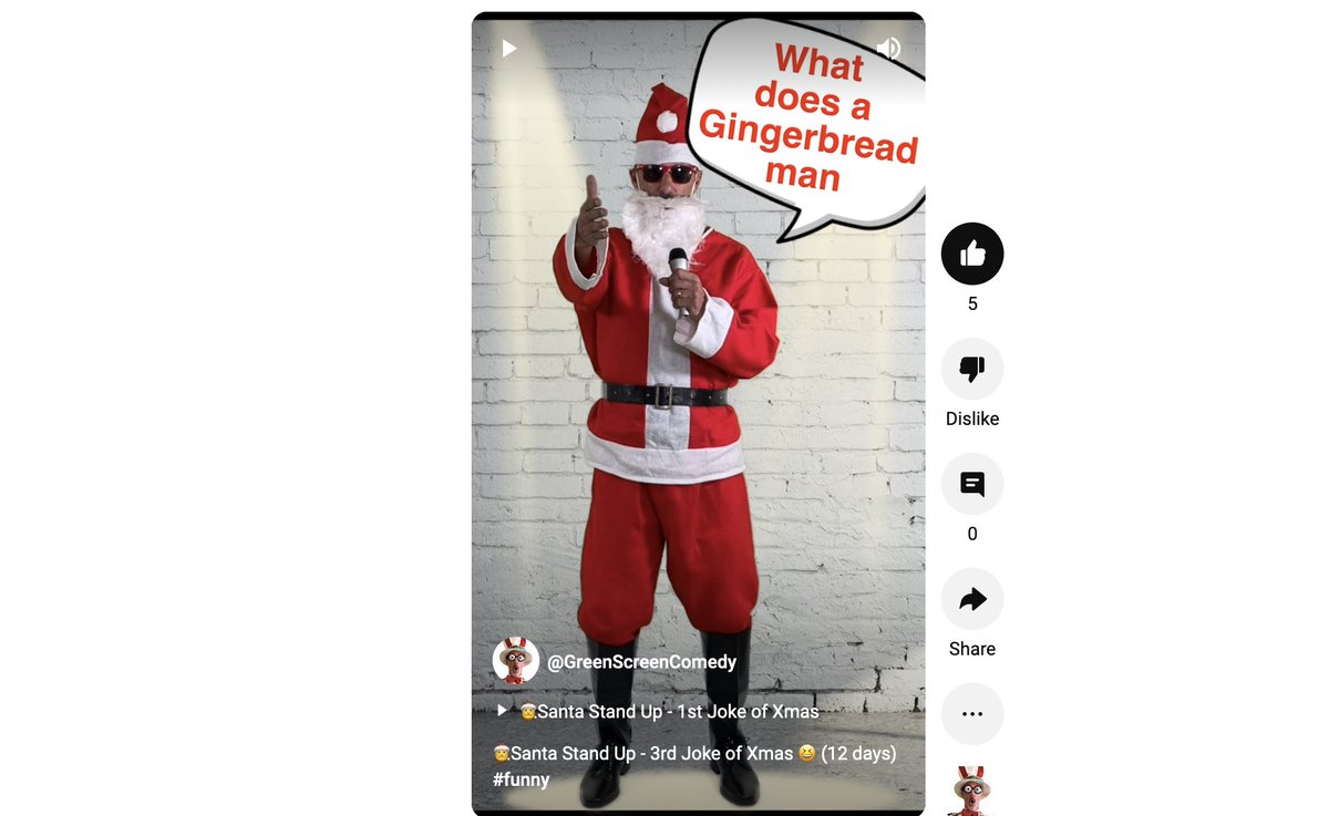 ↴
🎅 Santa Stand up 🍪👨🏻‍🍳

VIDEO📷youtube.com/shorts/D50ZbPa…

Merry Christmas!
#santa #standup #comedy #joke #Christmas