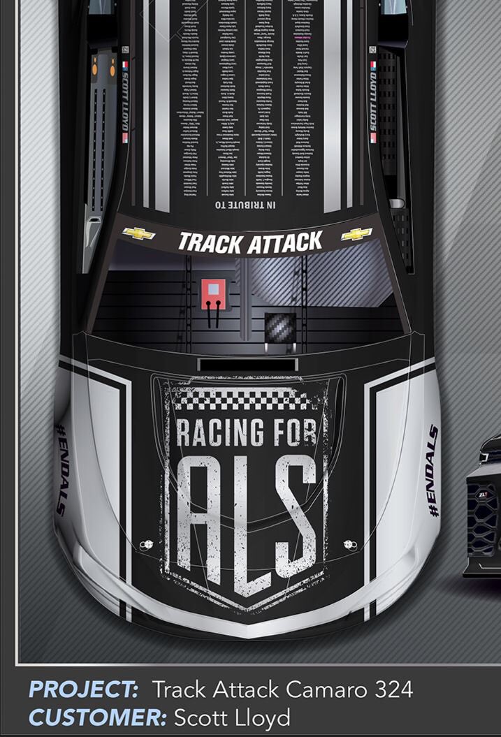 If this sneak peak at our 2024 memorial livery #frontendfriday doesn’t get you fired up then nothing will!! Info on Carolyn’s/Dave’s Race registration coming next week is on our Facebook page! #als #endals #MND