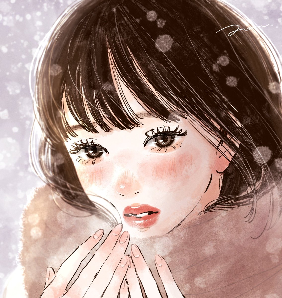 1girl solo blush lips parted lips looking at viewer bangs  illustration images