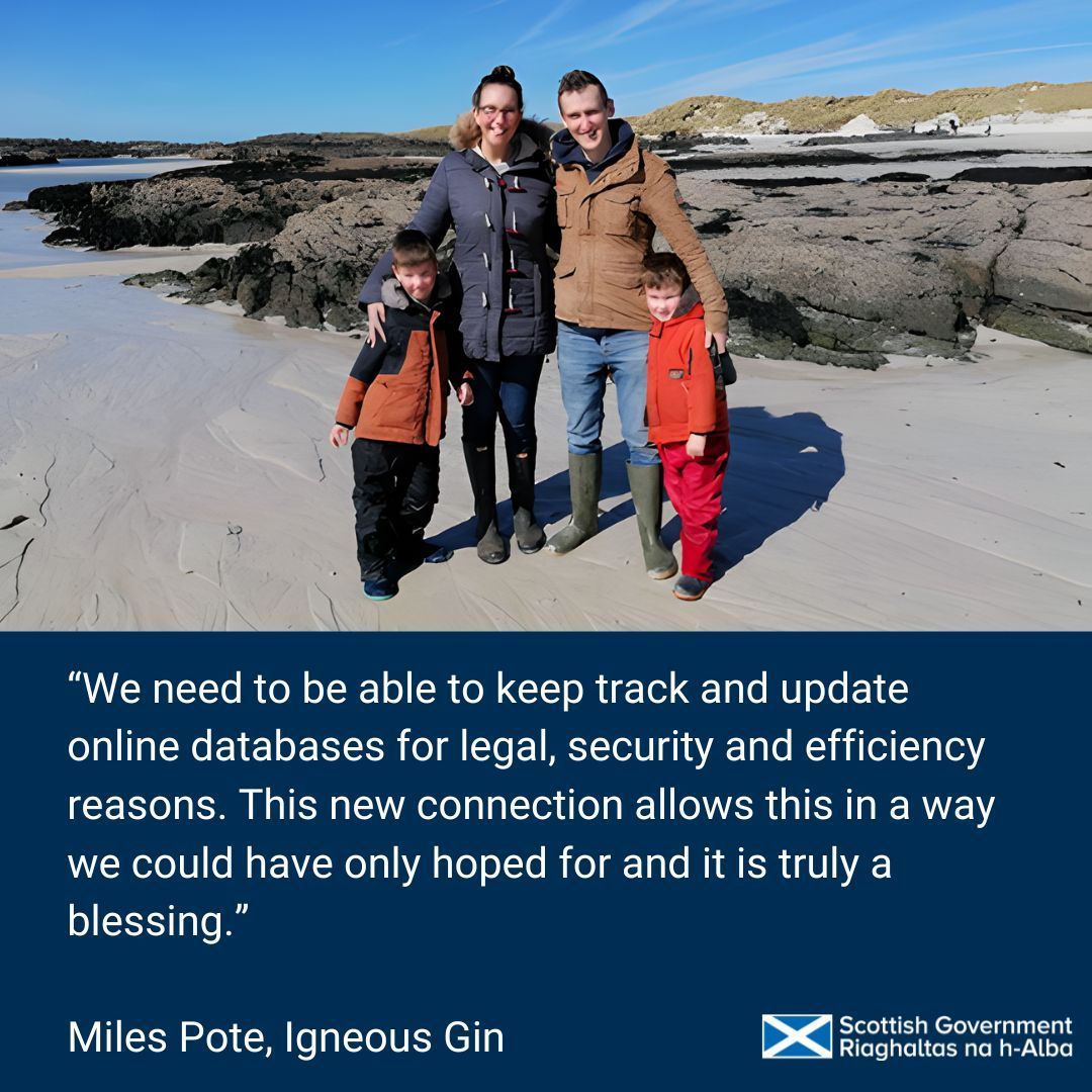 Digital Connectivity Scotland (@digconnectscot) on Twitter photo The #S4GI mast in the Ardnamurchan peninsula - mainland Britain’s most westerly point - is a game changer for residents and businesses in this part of the Highlands.
Miles & his family are delighted to have access to 4G as they launch their distillery business <a href="/IgneousGin/">IgneousGin</a> 👇 The #S4GI mast in the Ardnamurchan peninsula - mainland Britain’s most westerly point - is a game changer for residents and businesses in this part of the Highlands.
Miles & his family are delighted to have access to 4G as they launch their distillery business <a href="/IgneousGin/">IgneousGin</a> 👇