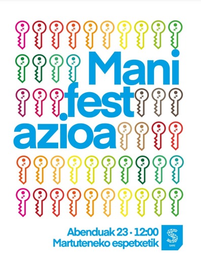 Gaur larunbata Lasartetik manifestaziora elkarrekin joateko, goizeko 11:00etako topoa hartuko dugu. Loiolan jetsi eta oinez joango gara Martuteneko espetxera.   IZAN GILTZA presoak etxeratzeko bidean !!!