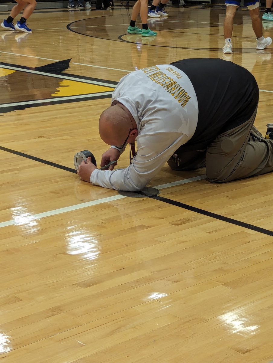 ZIMMERMAN CUSTOM FLOORING. Need your floor duct-taped? Here's your guy! Affordable prices and all tape colors available! @NWBoysHoops