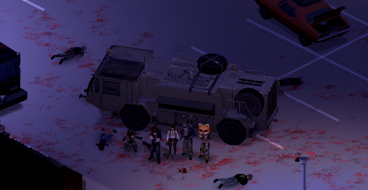 KojiSuja's tweet image. The last zombie falls with dusk. Our survivors battled through the horde and came out on top! w/@sp00ky_d0ll 

#PZ #projectzomboid