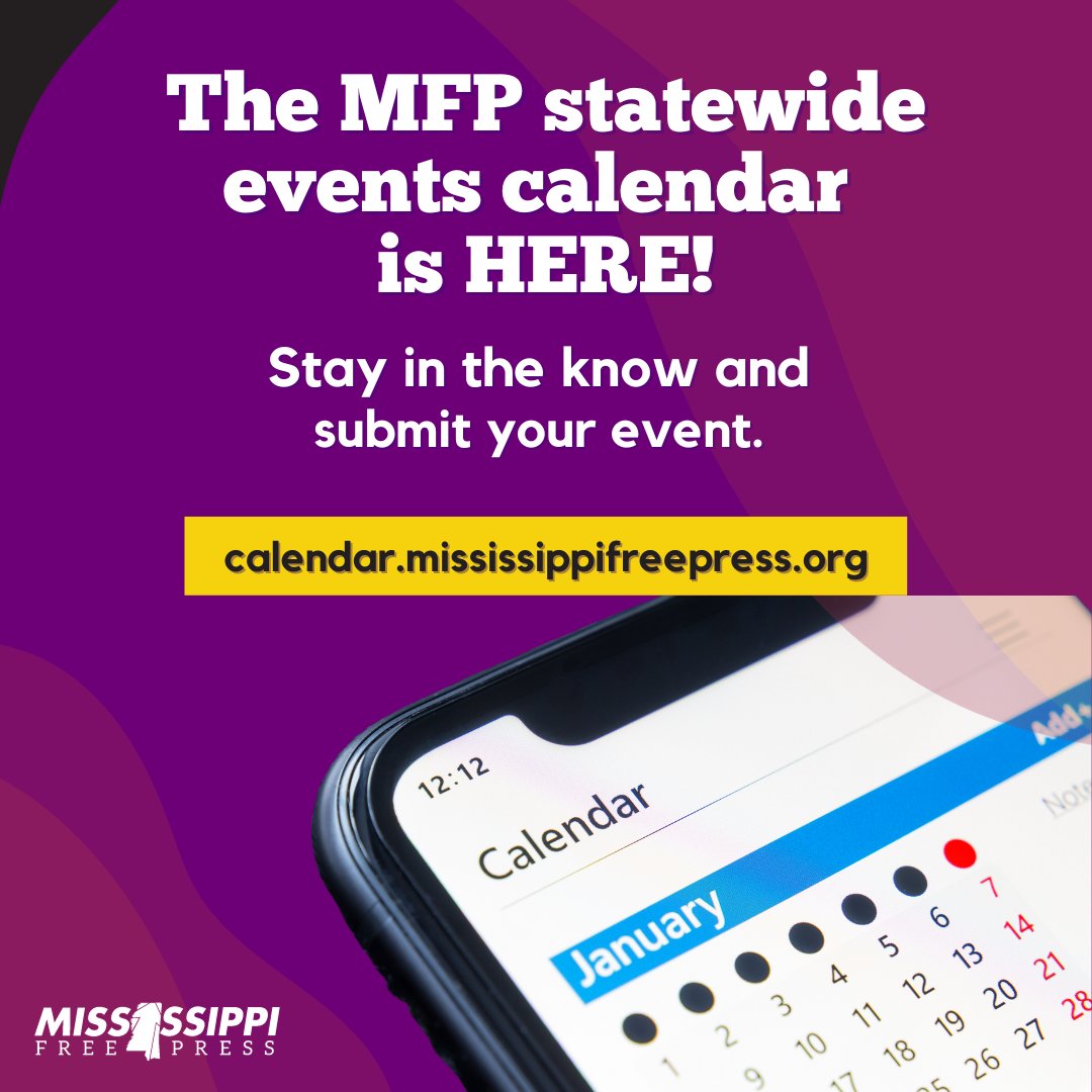 💥🎤👏🏽 Our statewide calendar is HERE! Catch up on Mississippi's holiday events and submit yours. calendar.mississippifreepress.org