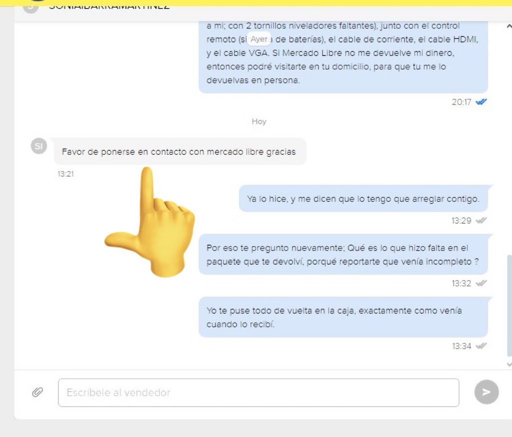 No esto se esta poniendo de ridículo cañon, <a href="/Mercadolibre/">Mercado Libre</a>  me manda whats (lo borra, 📹 grabe el mensaje 🤪) cae el mail diciéndome que ponga en contacto c/la vendedora y esta me responde que me ponga en contacto con Mercado Libre 🤣 Tal para cual! #MercadoLibreApoyaFraudes
