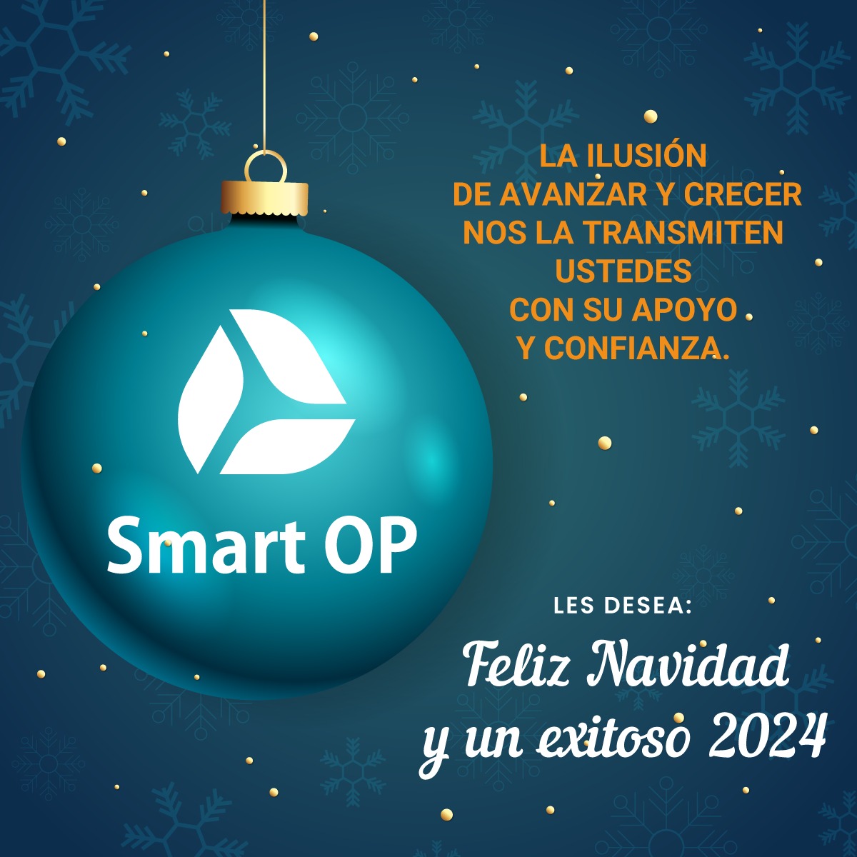 smartop_latam's tweet image. El equipo 𝐒𝐦𝐚𝐫𝐭 𝐎𝐏 les desea Felices Fiestas Navideñas y un Prospero Año Nuevo 2024, seguiremos trabajando para que sigan poniendo en Nosotros la 𝐜𝐨𝐧𝐟𝐢𝐚𝐧𝐳𝐚 que nos depositan.!!

 #Cualitativo #Cuantitativo #ConocimientoDelCliente 
#Adios2023 #Bienvenido2024
