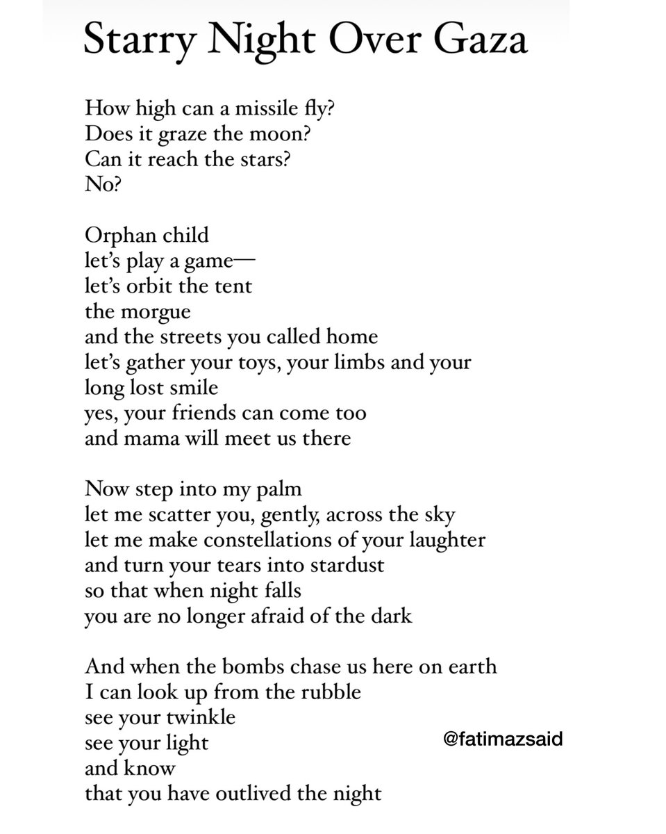 What if we turned children into stars so the missiles couldn’t reach them? A poem for the children of Gaza