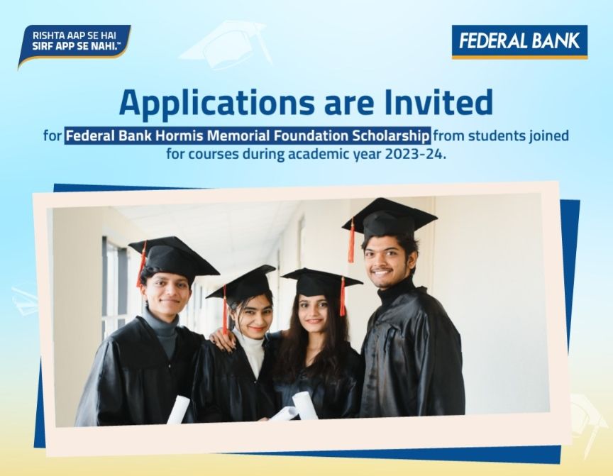 #Scholarship for 1st Year Students Pursuing, MBBS, Engineering, Nursing, MBA or Agriculture Courses. 
- Family Annual income < 3 Lakhs. 
- Benefits:  upto 1 Lakh/year, includes laptop reimbursement.
- Apply before Dec 31 at federalbank.co.in/corporate-soci…