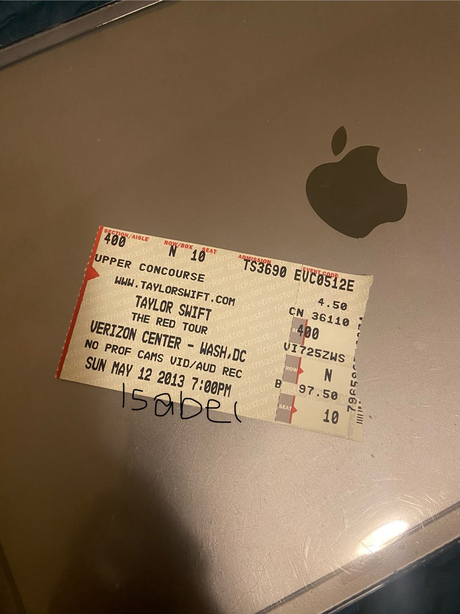is_a__bell's tweet image. just found my physical ticket from when I saw Red back in 2013!!! real vintage find #TaylorSwift #taylorswiftRed #redtour #taylorswifttickets