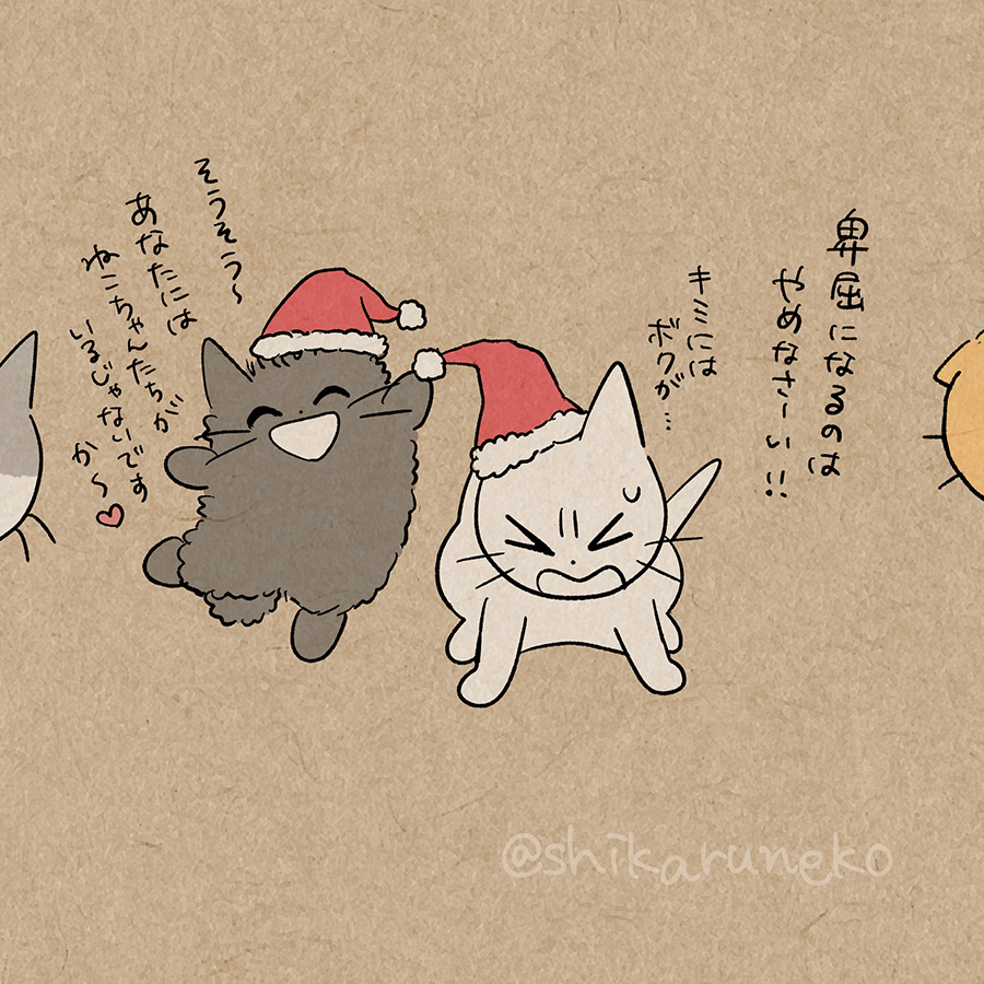 クリスマスを1人で過ごす人と、しかるねこ たち【前編】