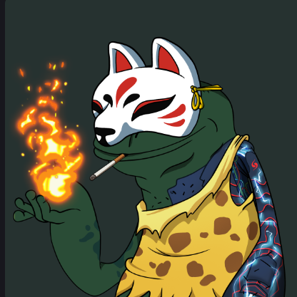 LekstArie's tweet photo. @kingthinker1 @CyberFrogsNFT Need a light, ser?
#FrogFlex https://t.co/kHuZGFHC3F