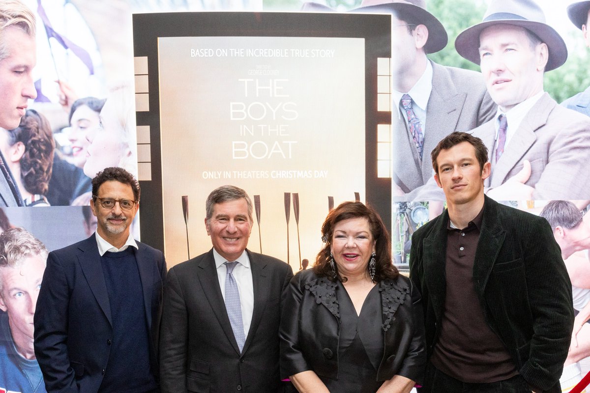The Boys in the Boat is an inspiring historic telling of strength in the face of adversity. Glad to be at @motionpictures last night to celebrate this wonderful UK-US coproduction, which was supported by the British Film Council.