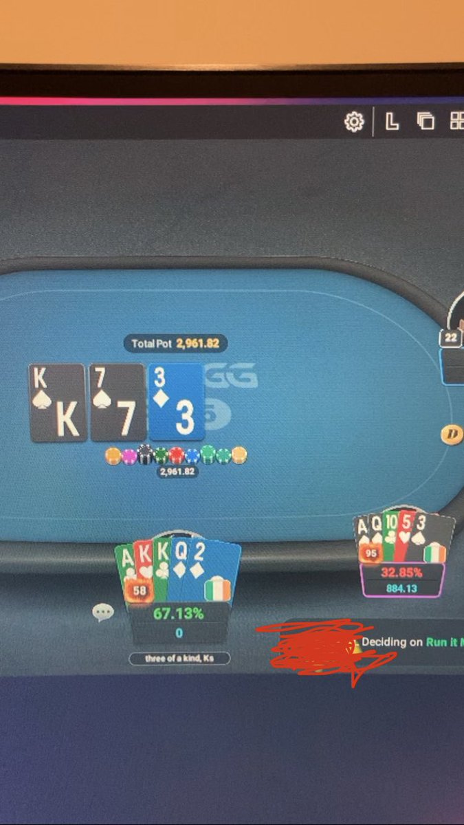 When you get 4bet on flop for a 600bb pot at 2/5 and villain doesn’t show up with the wrappy, flushy thing 😻
#clubbGG #thegreatgame #onetime