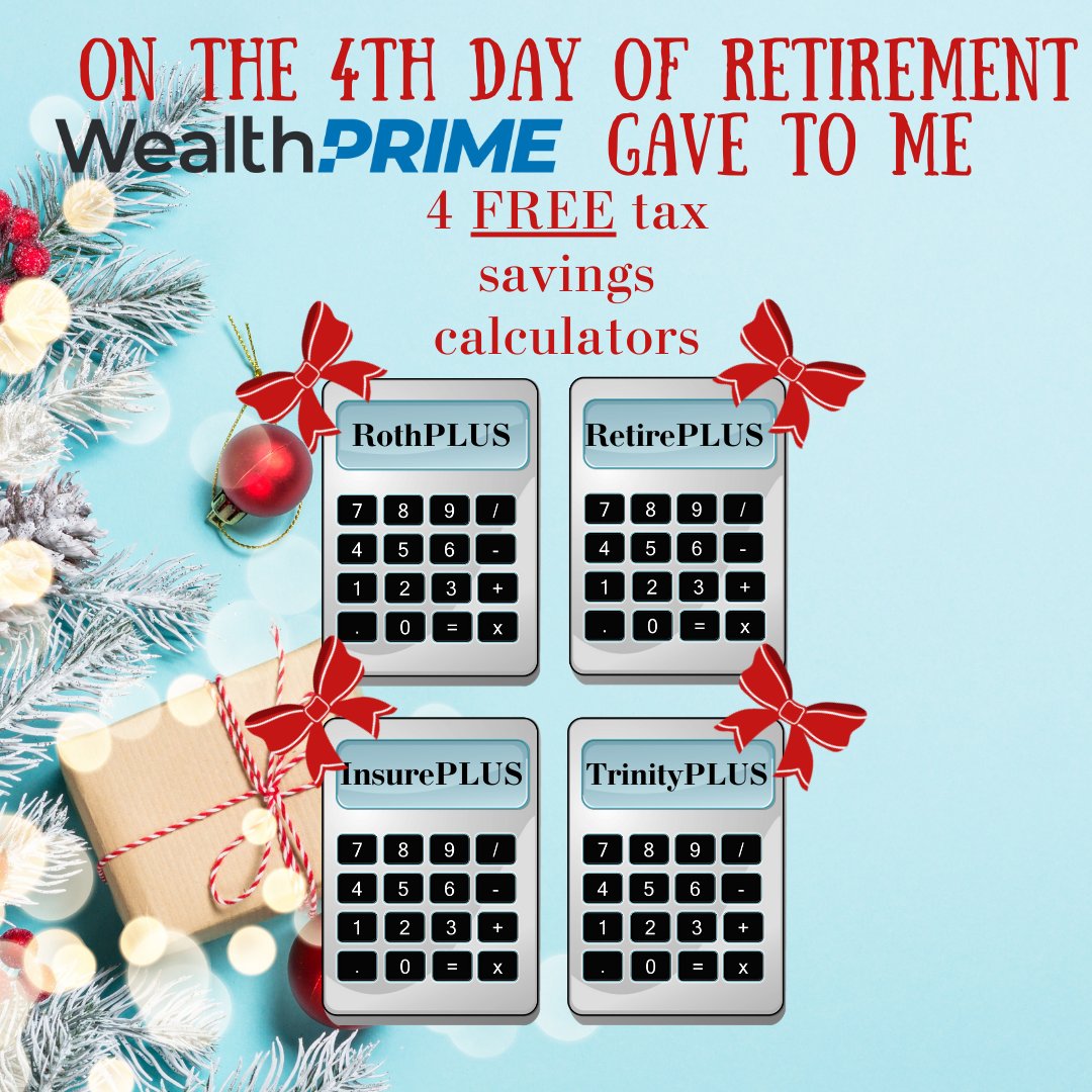🎄'Tis the Season to Keep More in Your Pocket and Unwrap the Gift of Our Free Tax Savings Calculators! 

Receive your instant illustration by using our FREE tax savings calculator wealthprime.com

#free #retirementplanning #retirement #retirementsavings #wealthcreation