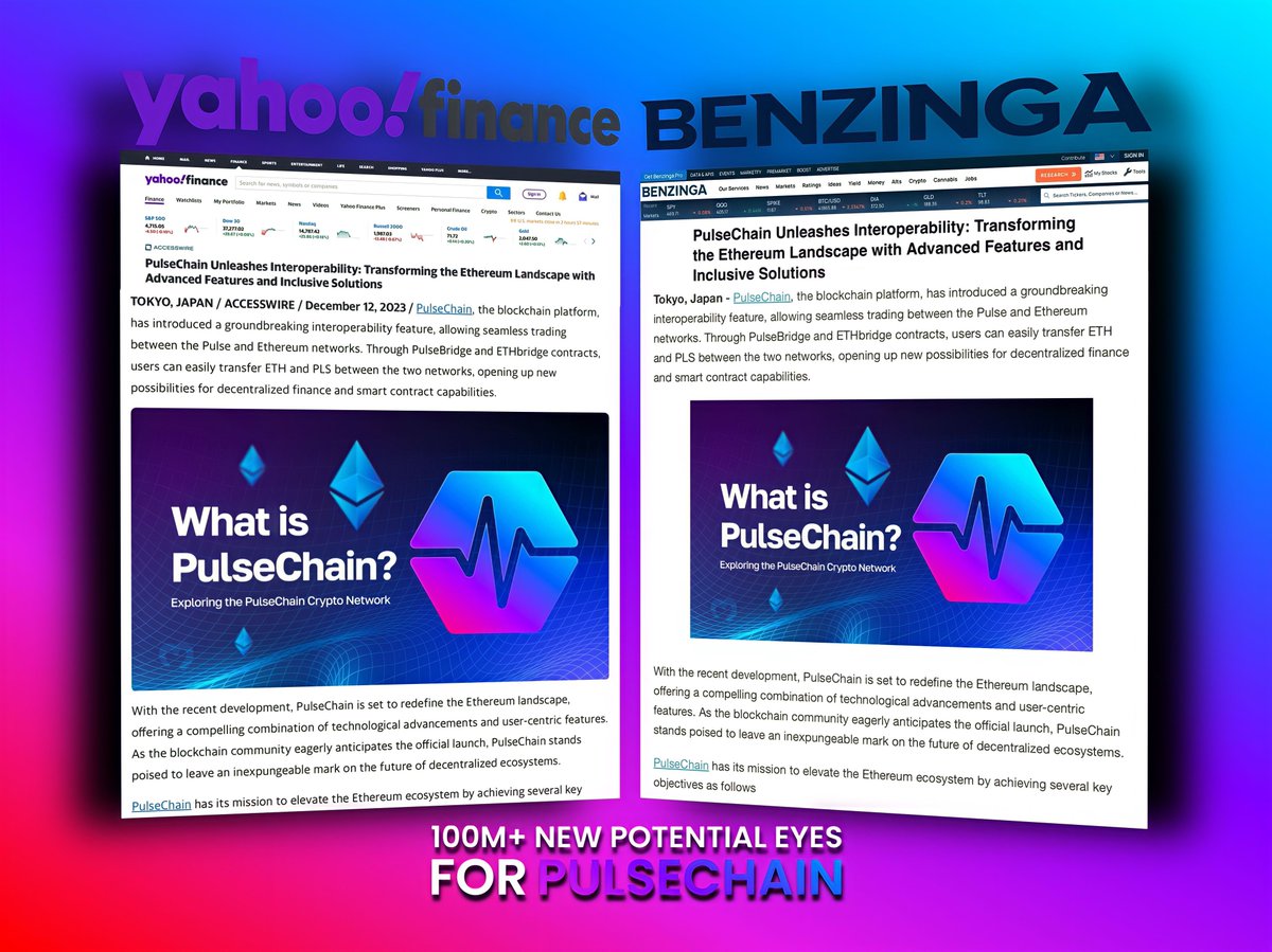 HviidHEX's tweet image. BREAKING: #PulseChain now has an article published on @Benzinga with 25M monthly viewers

The same happened 3 days ago on @YahooFinance, averaging 93M monthly active users. Great job @GoPulsecom 

A perfect example of how outbound messaging should be done 

$HEX
