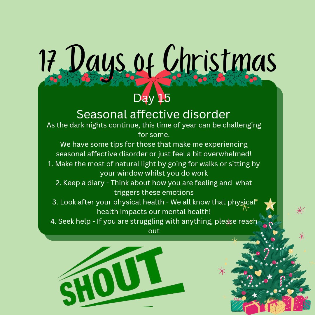 On the 15th day of Christmas we discuss seasonal affective disorder 🫶🏻