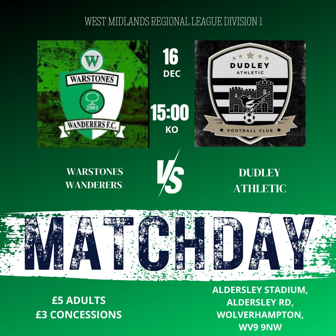 Come down to Aldersley Stadium tomorrow to show your support. <a href="/Dudley_Athletic/">Dudley Athletic</a>