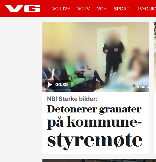 Hvis VG genuint hadde et lite snev av omtanke for folk ønsket å unngå "sterke bilder", så kunne de vel _gitt oss sjansen til å lese nyheten uten å se videoen_? euronews.com/2023/12/15/ukr…