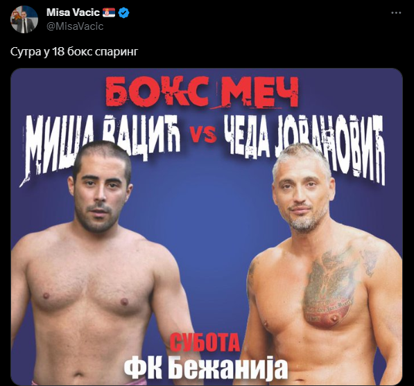 kos_data's tweet photo. 🇷🇸 Serbia Elections: Candidates for mayor of Belgrade, have announced a boxing match for tomorrow at 6 PM, ahead of the Serbian general elections on Sunday.

- Pro-Russian far-right Misa Vacic 
vs 
- Pro-West liberal Cedomir Jovanovic https://t.co/rvl8WCDLAX