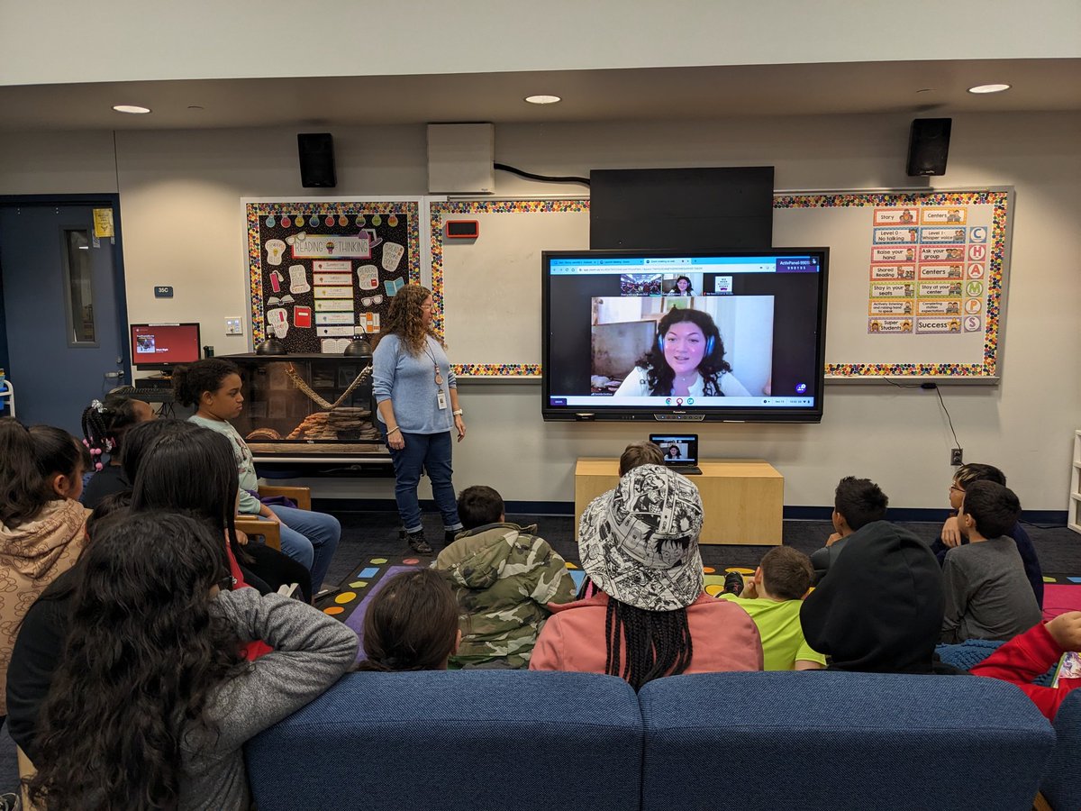 Today was such an awesome day for our 4th and 5th grade library book clubs; we had a virtual author visit with Zoraida Córdova! Thank you to <a href="/diversebooks/">We Need Diverse Books</a> for providing copies of Valentina Salazar is NOT a Monster Hunter &amp; setting up the visit. #TomasRiveraElem #dentonisdlib
