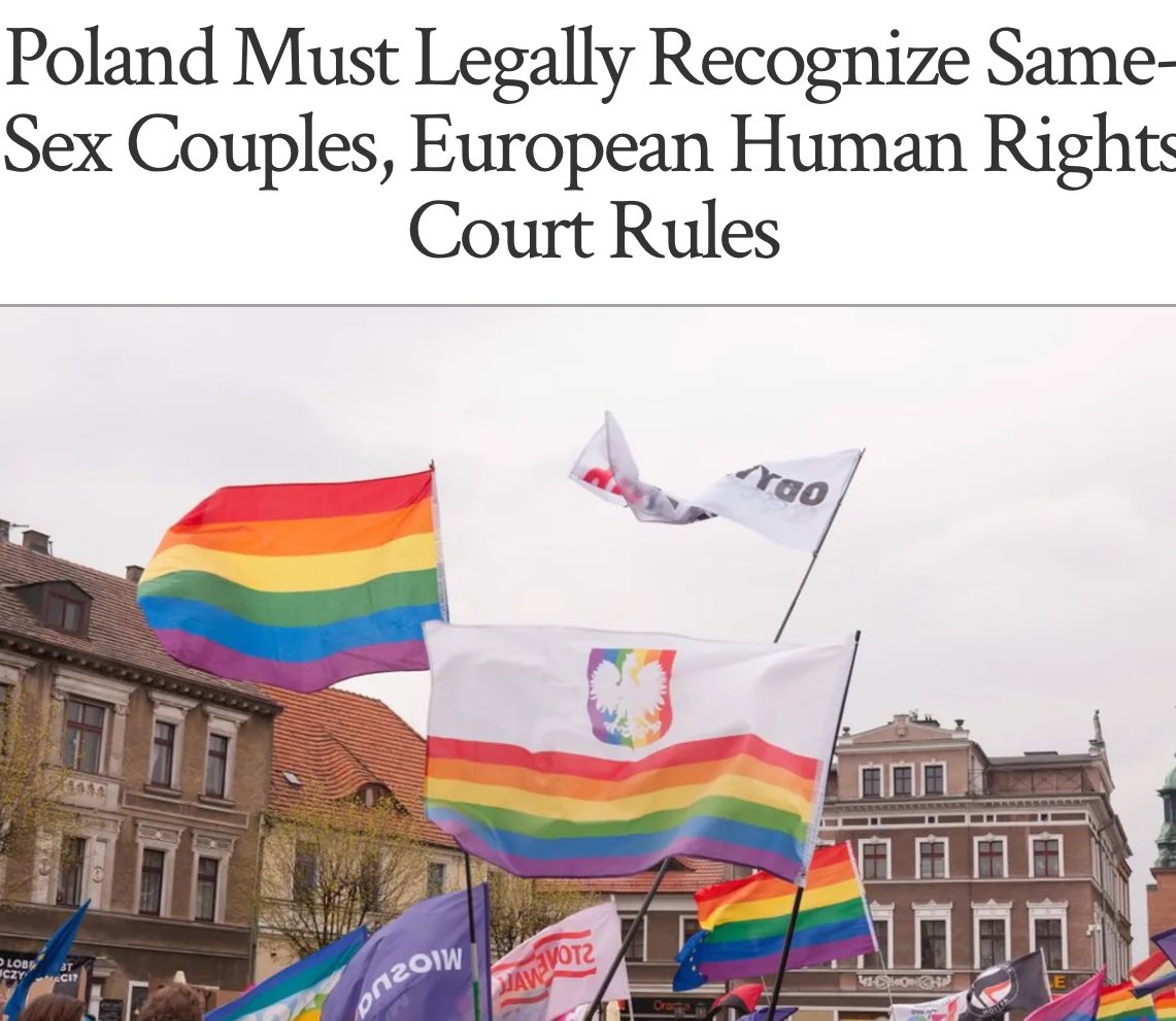 Exciting news from ECHR! Recognition of same-sex couples in #Poland is a triumph for equality. Here's to a future where diversity is celebrated &amp; everyone enjoys same rights. The fascists have been ousted from Government and <a href="/__Lewica/">Lewica</a> is part of the new leadership in #Warsaw 🌈